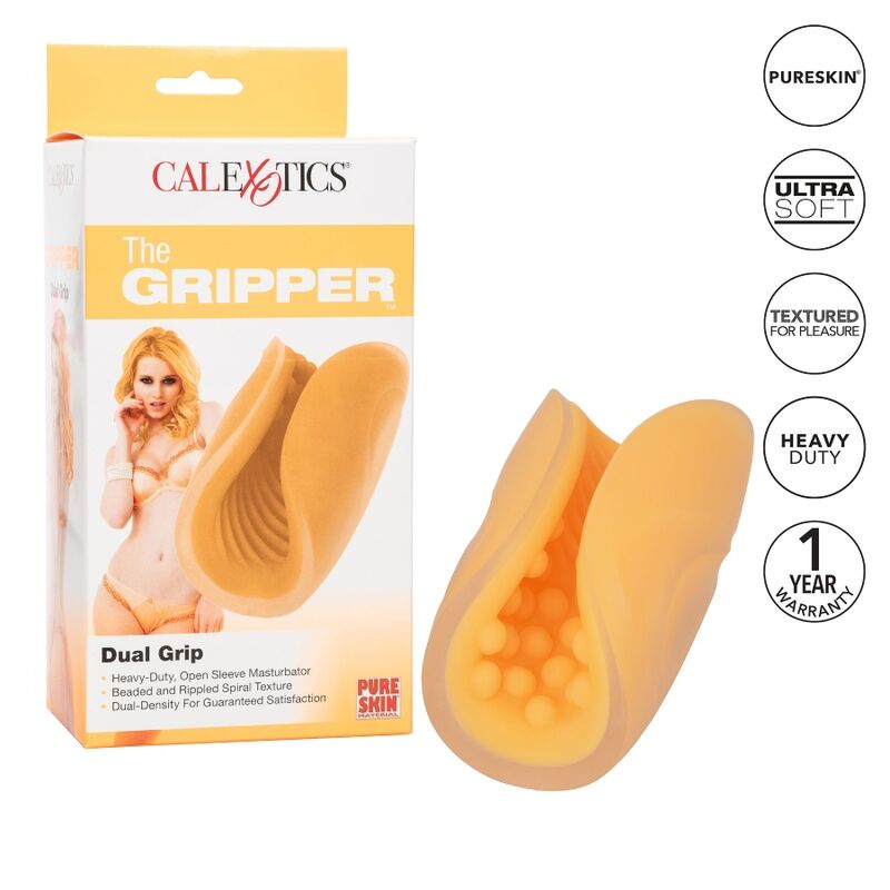 CALEXOTICS - MASTURBADOR CON AGARRE DE CUENTAS NARANJA
