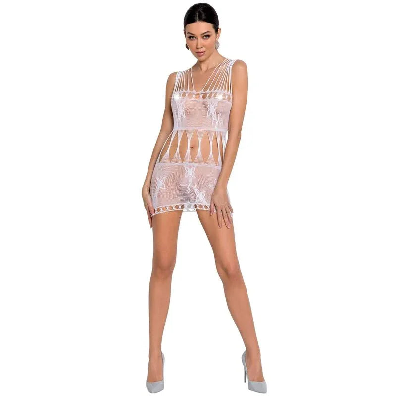 Passion – Femme Bs090 Bodystocking Blanc taille Unique