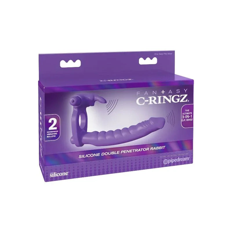 Fantasy C Ringz Silicone Double Vibrator Rabbit