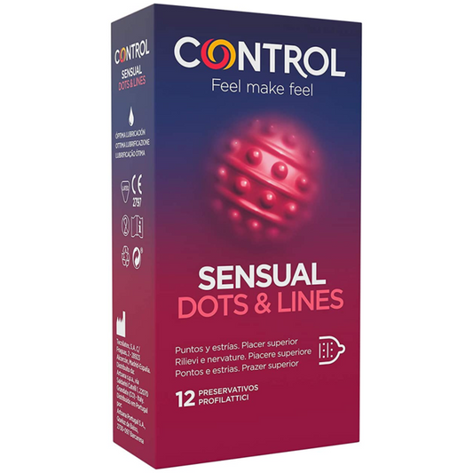 CONTROL - SENSUAL DOTS &amp; LINES DOTS AND STRETCH MARKS 12 UNITS