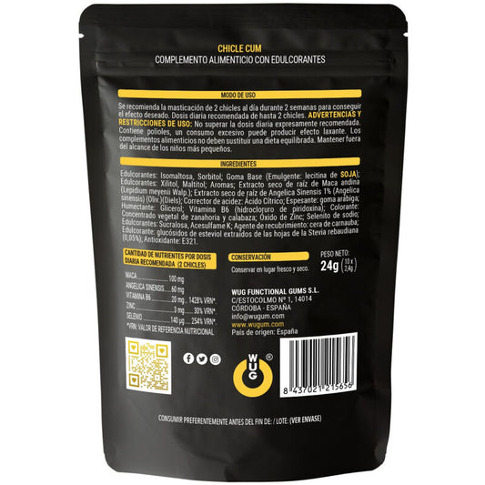 WUG SEX SENSE - CUM EJACULATION ENHANCER GUM &amp; SPERM BANANA FLAVOR 10 UNITS