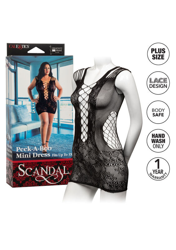 CALEXOTICS - VESTIDO MINI PEEK-A-BOO DE TALLA GRANDE