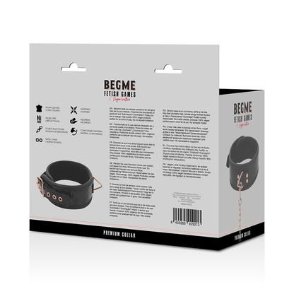 BEGME - COLLAR DE CUERO VEGANO PREMIUM EDICIÓN NEGRA