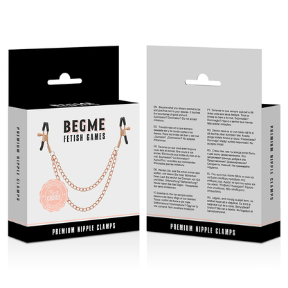 BEGME - PINZAS PARA PEZONES PREMIUM EDICIÓN NEGRA CON CADENA