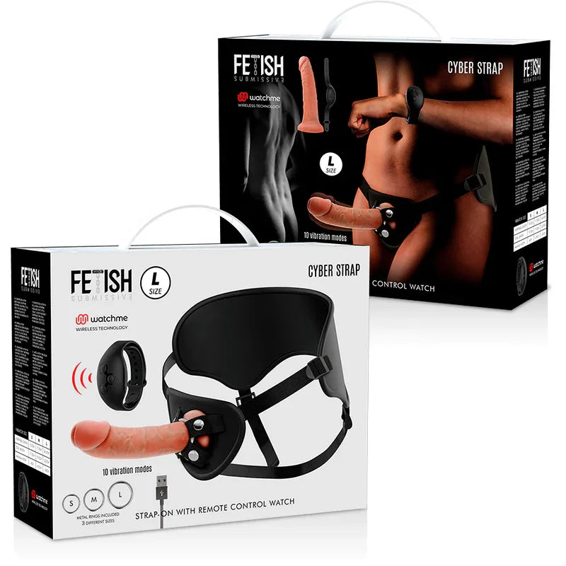 Fetish Submissive Cyber Strap – Harnais avec Télécommande Dildo Watchme l Technologie