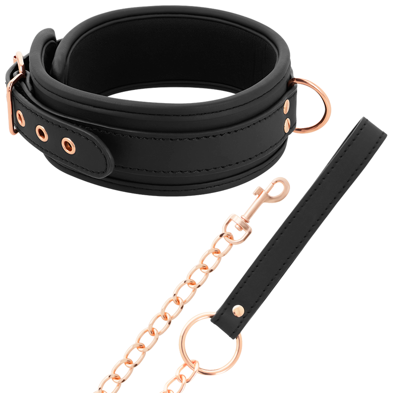 COQUETTE CHIC DESIRE - COLLAR DE ELEGANCIA EN CUERO VEGANO CON PULSERA Y FORRO DE NEOPRENO