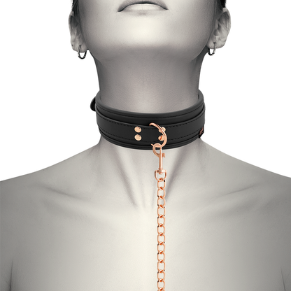 COQUETTE CHIC DESIRE - COLLAR DE ELEGANCIA EN CUERO VEGANO CON PULSERA Y FORRO DE NEOPRENO