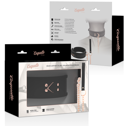 COQUETTE CHIC DESIRE - COLLAR DE ELEGANCIA EN CUERO VEGANO CON PULSERA Y FORRO DE NEOPRENO