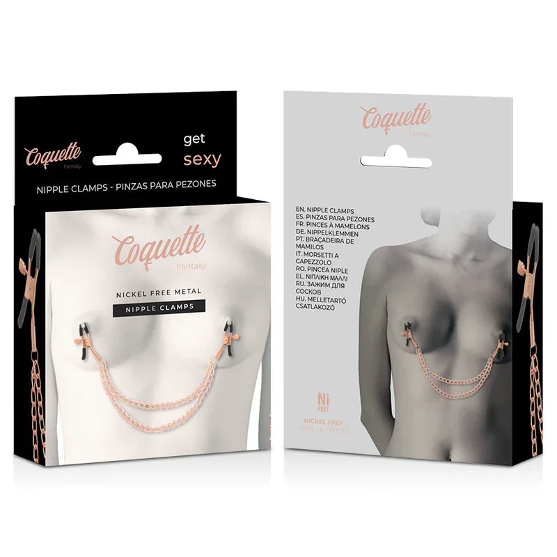 Coquette Chic Desire – Pinces Metelons Fantaisie en Métal avec Chaîne
