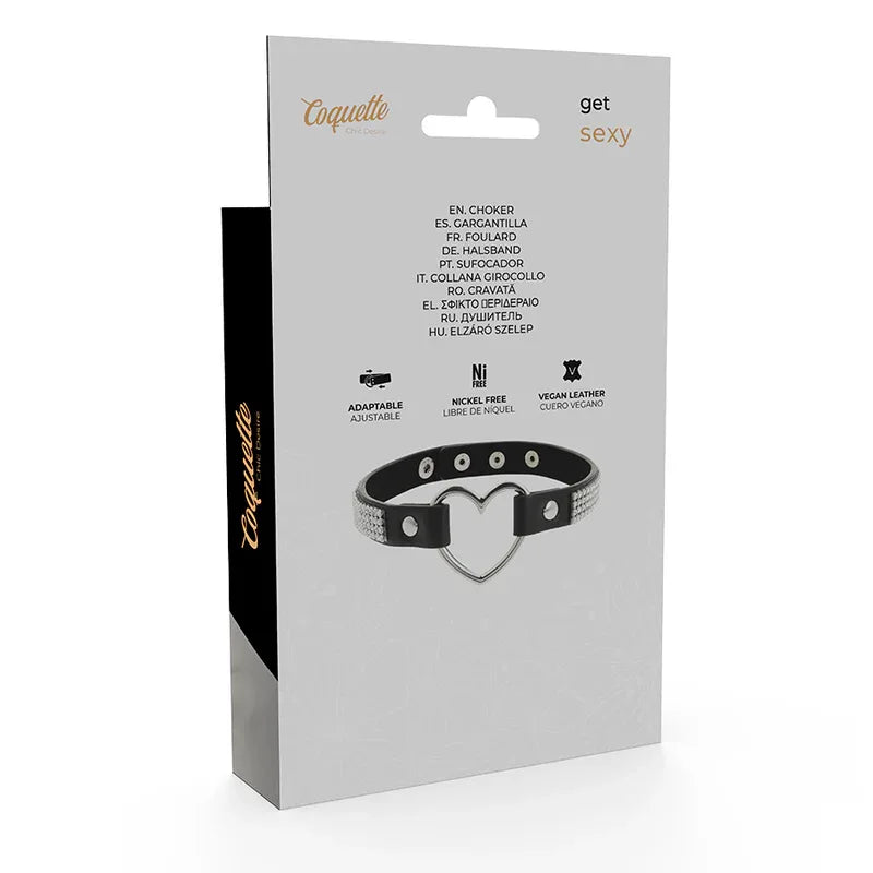Coquette Chic Desire – Ras de Cou en Cuir Vegan avec Coeur