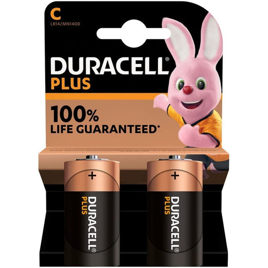 DURACELL - PILAS ALCALINAS PLUS POWER C LR14 2 UNIDADES