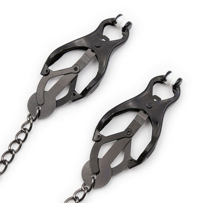 OHMAMA FETISH - Pinzas para pezones japonesas con cadena negra