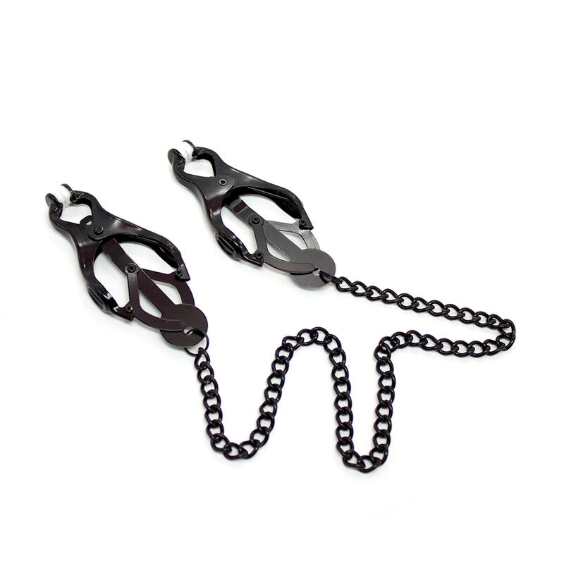 OHMAMA FETISH - Pinzas para pezones japonesas con cadena negra