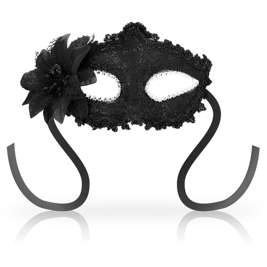 OHMAMA - MASCARILLAS LATERALES ANTIZAZ FLOR ESTILO VENECIANO - NEGRO