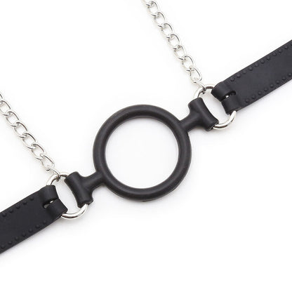 OHMAMA FETISH - MORDAZA DE ANILLO CON CADENAS Y PINZAS DE TELÉFONO