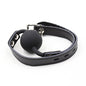 OHMAMA FETISH - BÂILLON BALLE EN SILICONE AVEC CEINTURE EN CUIR (CHAINS INCLUDED)