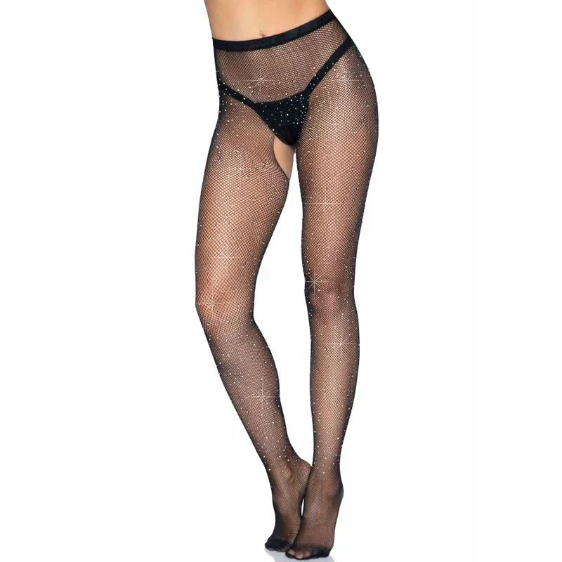 Leg Avenue – Collants sans Crothless Résille