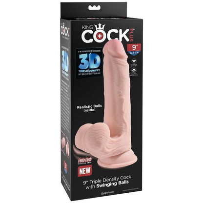 KING COCK - PLUS 3D Dildo avec Testicules Mouvants 20,3 cm