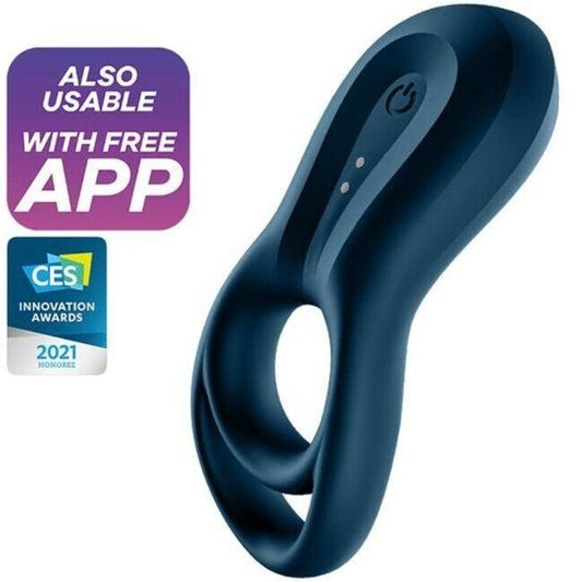 SATISFYER - ANILLO VIBRADOR EPIC DUO APLICACIÓN AZUL