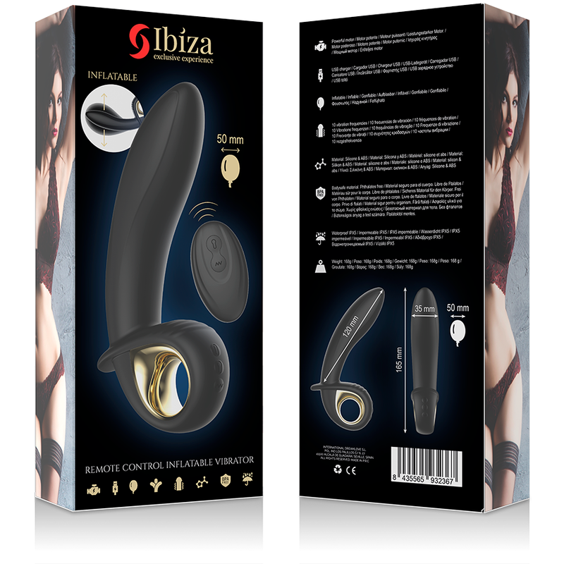 Vibrateur anal / vaginal gonflable puissant télécommande – Ibiza