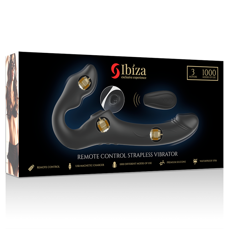 Vibrateur sans sangle télécommande 3 moteurs 1000 combinaisons. – Ibiza
