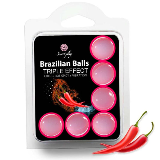SECRETPLAY - SET DE 6 BOLAS BRASILEÑAS DE TRIPLE EFECTO