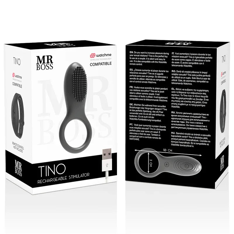 Mr Boss – Bague Stimulateur Tino Compatible avec la Technologie sans Fil Watchme