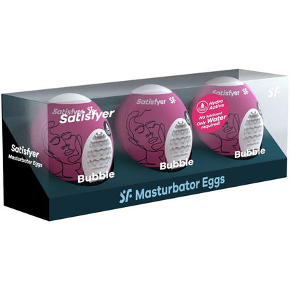SATISFYER - 3 HUEVOS MASTURBADORES DE BURBUJAS