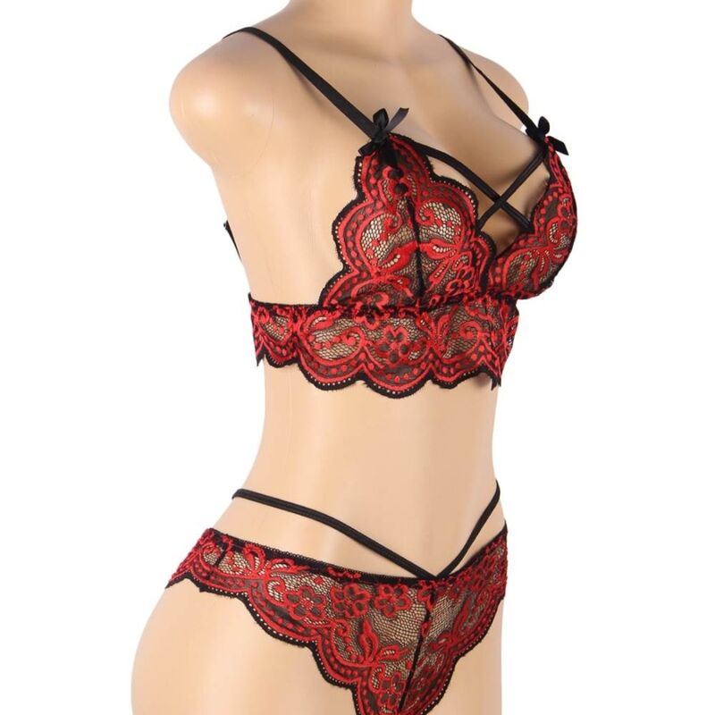 SUBBLIME - CONJUNTO DE DOS PIEZAS TOP Y BRAGUITA DE ENCAJE L/XL