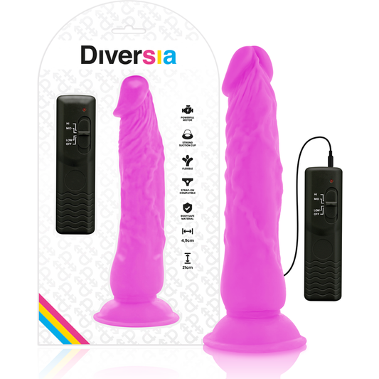 DIVERSIA - FLEXIBLE VIBRANT DILDO VIOLET 21 CM -O- 4.9 CM