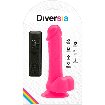 DIVERSIA - VIBRANT FLEXIBLE DILDO ROSE 20.5 CM -O- 4.2 CM