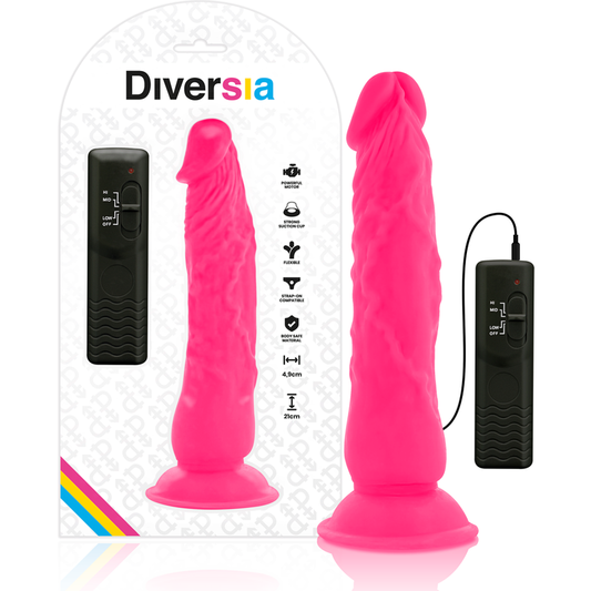 DIVERSIA - VIBRANT FLEXIBLE DILDO ROSE 21 CM -O- 4.9 CM