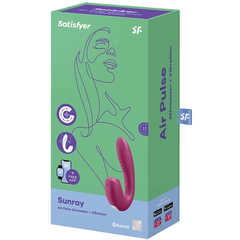 SATISFYER - ESTIMULADOR DE APLICACIÓN DE RAYOS SOLARES Y VIBRADOR ROJO