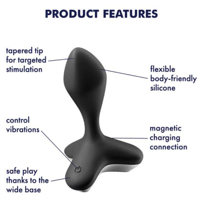 SATISFYER - VIBRADOR PLUG GAME CHANGER NEGRO