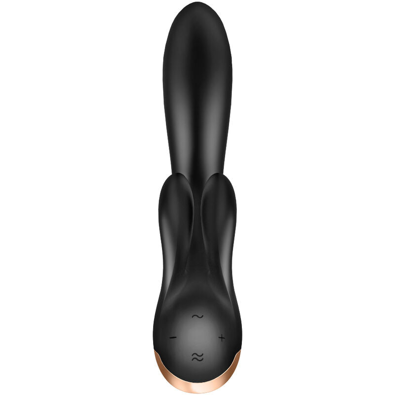 SATISFYER - VIBRADOR DOBLE FLEXIBLE NEGRO APP