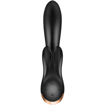 SATISFYER - VIBRADOR DOBLE FLEXIBLE NEGRO APP