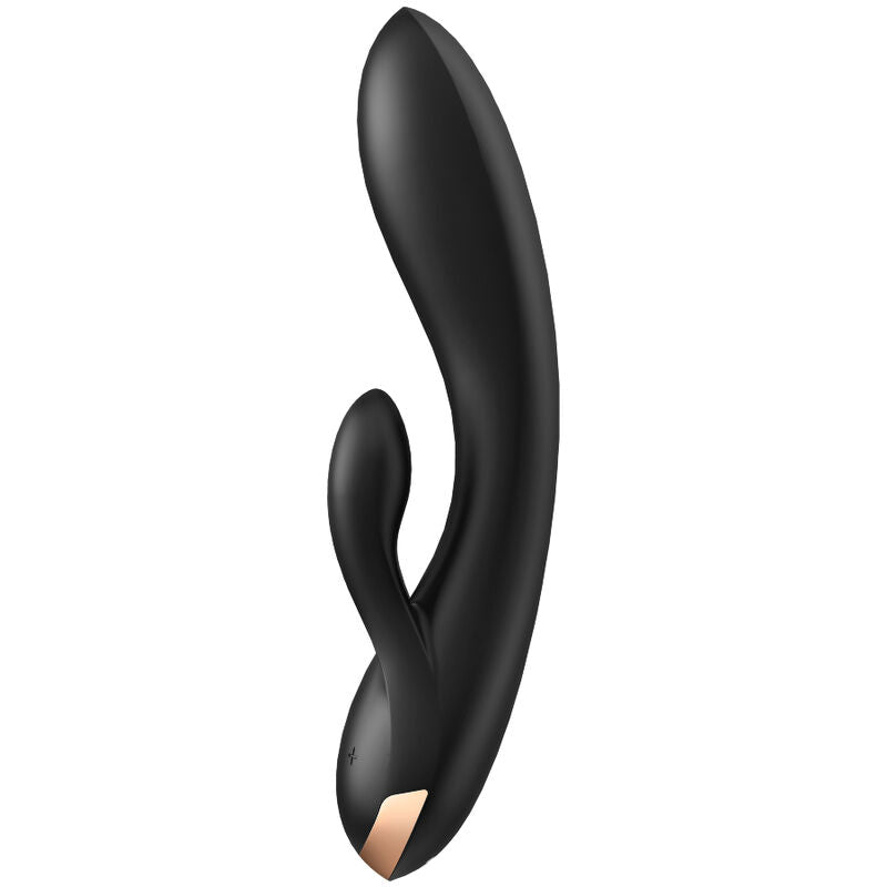 SATISFYER - VIBRADOR DOBLE FLEXIBLE NEGRO APP
