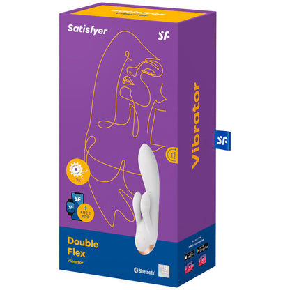 SATISFYER - VIBRADOR DOBLE FLEXIBLE NEGRO APP