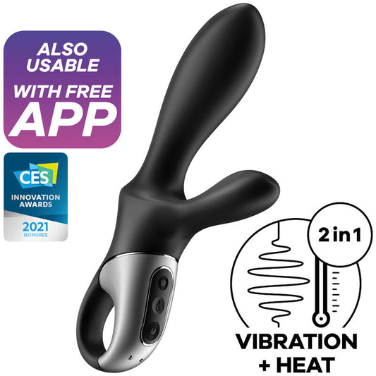 SATISFYER - HEAT CLIMAX+ APP VIBRADOR ANAL NEGRO