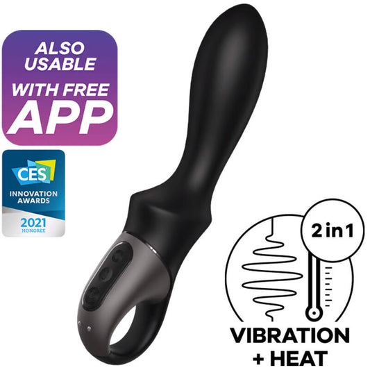 SATISFYER - VIBRADOR ANAL HEAT CLIMAX NEGRO APP