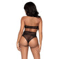 LEG AVENUE - ENSEMBLE DEUX PIÈCES HALTER CROP TOP &amp; THONG CULOTTE TAILLE UNIQUE
