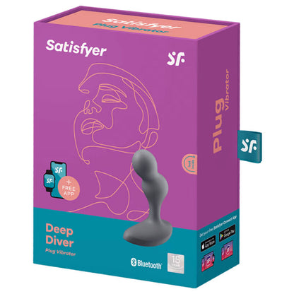 SATISFYER - APLICACIÓN DE PLUG VIBRANTE AZUL DEEP DIVER