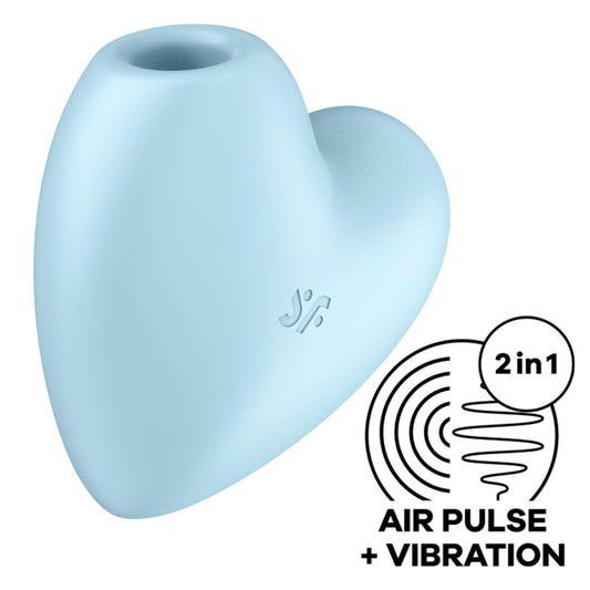 SATISFYER - CUTIE HEART ESTIMULATOR Y VIBRADOR AZUL