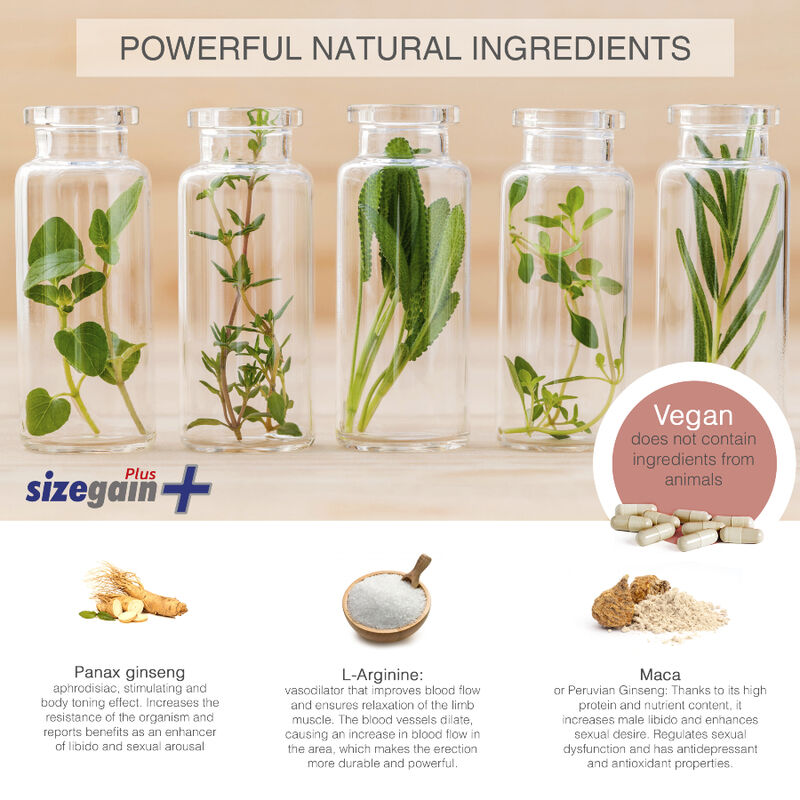 500 COSMÉTICOS - PÍLDORAS PARA AGRANDAMIENTO DEL PENE SIZEGAIN PLUS