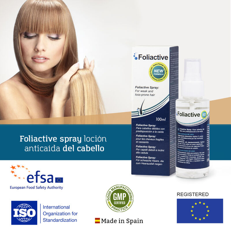 500 COSMÉTICOS - SPRAY FOLIACTIVO. SPRAY PARA PREVENIR LA CAÍDA DEL CABELLO Y ESTIMULAR EL CRECIMIENTO.