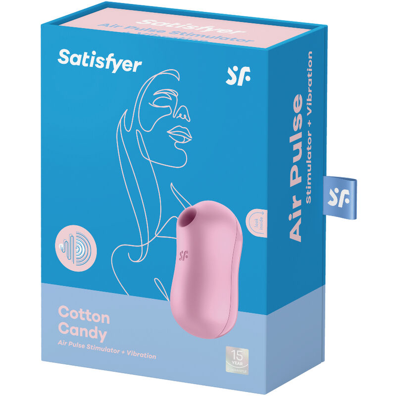 SATISFYER - ESTIMULADOR Y VIBRADOR DE PULSACIONES DE AIRE DE ALGODÓN DE AZÚCAR ROSA