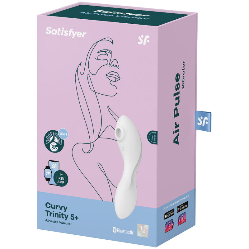 SATISFYER - APPLICATION STIMULATEUR ET VIBRATEUR CURVY TRINITY 5 BLEU