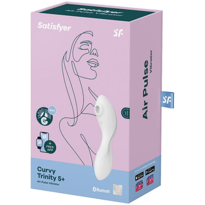 SATISFYER - APPLICATION STIMULATEUR ET VIBRATEUR CURVY TRINITY 5 BLEU