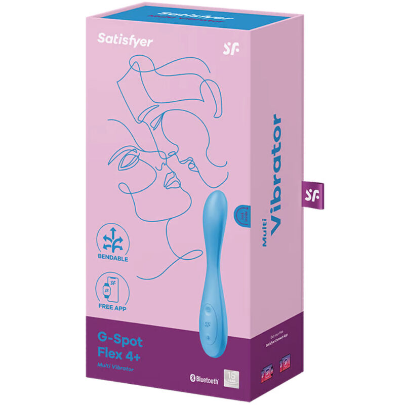 SATISFYER - G-SPOT FLEX 4+ AZUL MULTIVIBRADOR APP