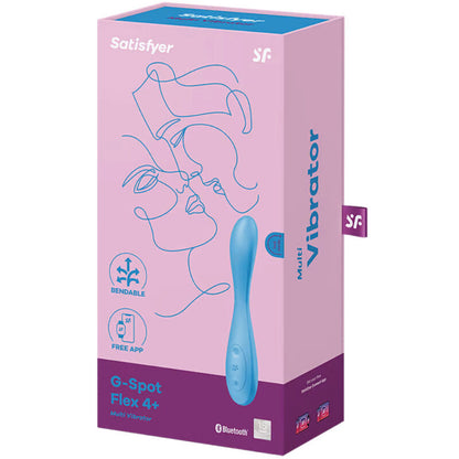 SATISFYER - G-SPOT FLEX 4+ AZUL MULTIVIBRADOR APP